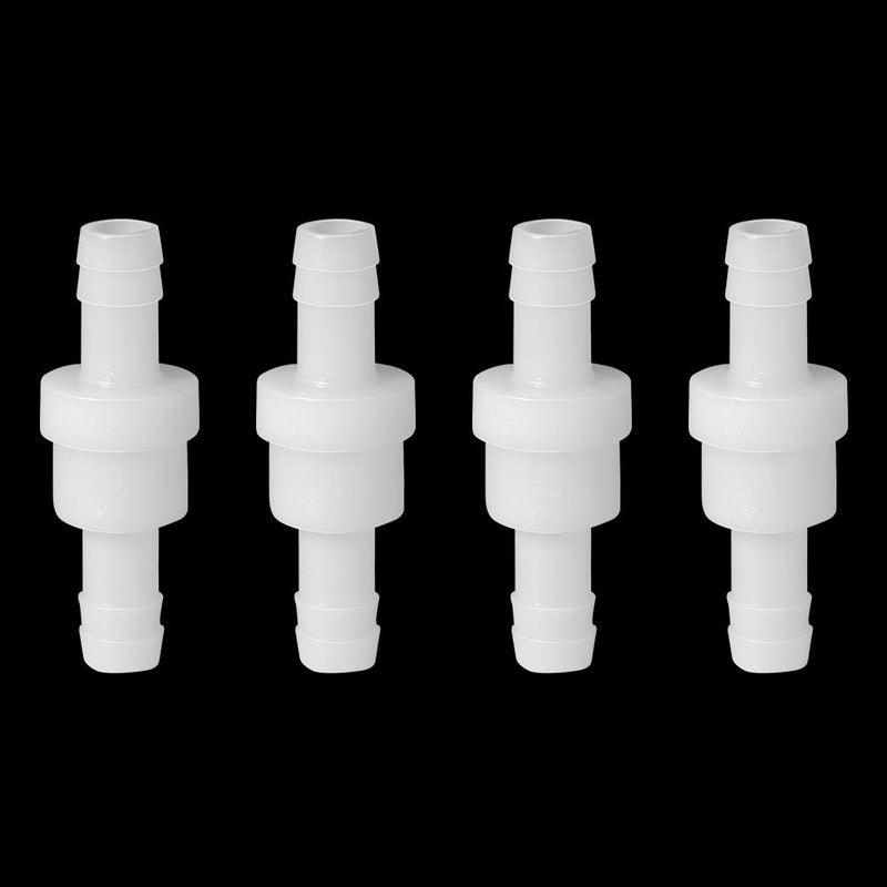 Feelers 1/2" One Way Inline Check Valve Non-Return One-Way Air Water Gas Check Valve Ozone Resistance PVDF, Pack of 4 4PCS - Image 1